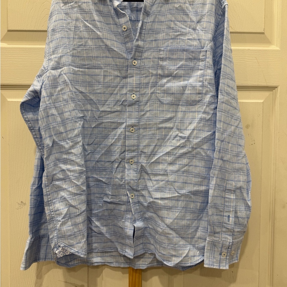 Tommy Bahama Light Blue Checkered Shirt
